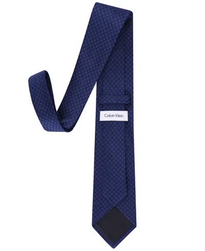 Calvin Klein Men's Ramos Textured Geo-pattern Tie In Blue