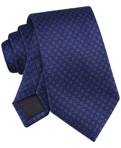 Calvin Klein Men's Ramos Textured Geo-pattern Tie In Blue