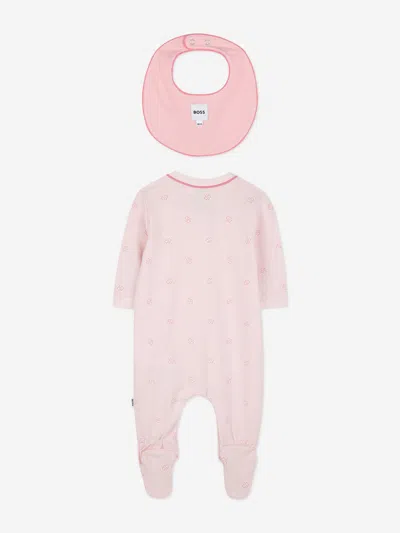 Hugo Boss Boss Baby Girls Babygrow Gift Set In Pink