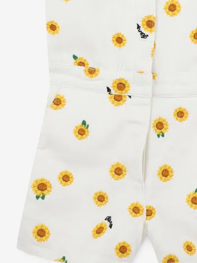 Kenzo Floral-print Cotton Playsuit In Neutral