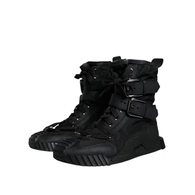 Pre-owned Dolce & Gabbana Black Nylon Women's Sneaker ()