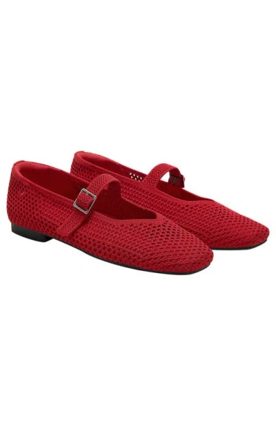 Vivaia Margot Mary-jane Square-toe Ballet Flats In Red