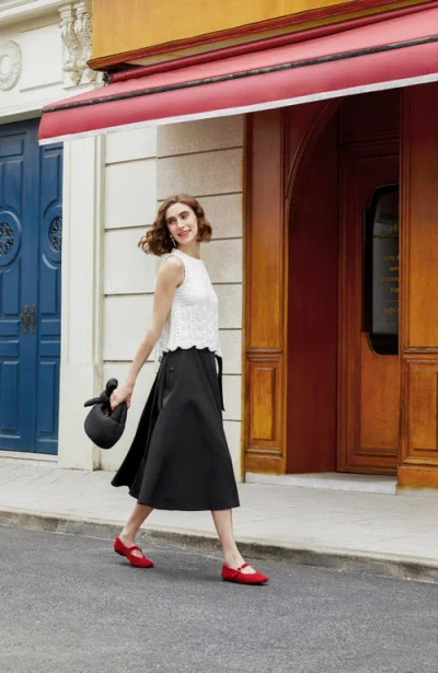 Vivaia Margot Mary-jane Square-toe Ballet Flats In Red
