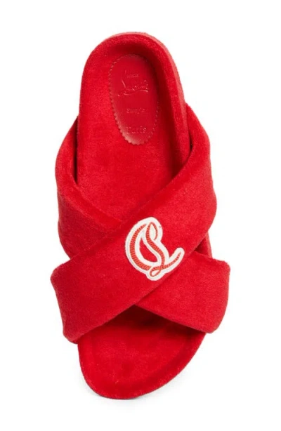 Christian Louboutin Bizzu Logo Patch Slide Sandal