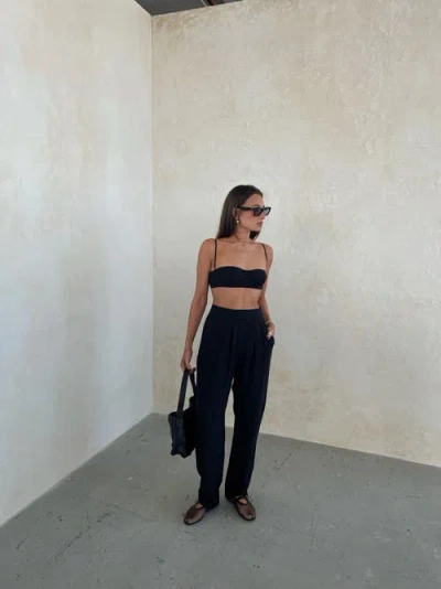 Weworewhat Underwire Bra Top In Black