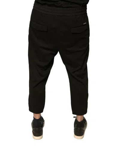 Dolce & Gabbana Black Wool Jogger Jogging Men's Pants In Black