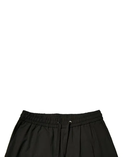 Dolce & Gabbana Black Wool Jogger Jogging Men's Pants In Black