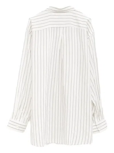 Totême Toteme Classic Stripe Button-up Shirt In White