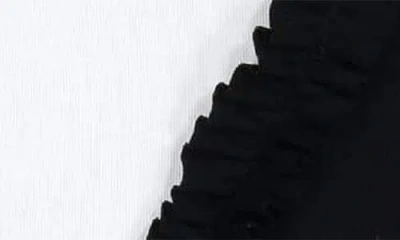 Maniere Manière Diagonal Ruffle Footie In Black