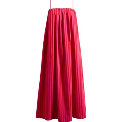 Madewell Marsha Stripe Cotton Midi Sundress In Pink
