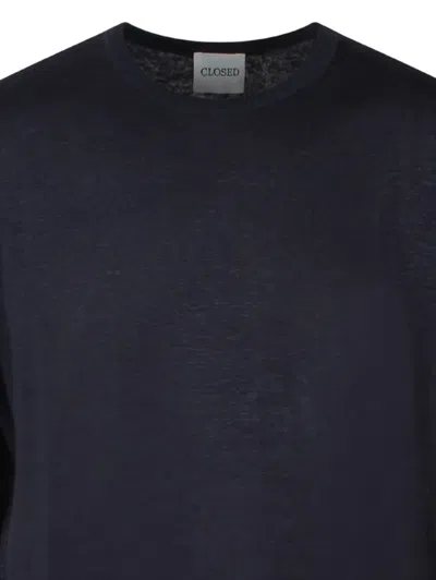 Closed Linen-blend T-shirt In Black