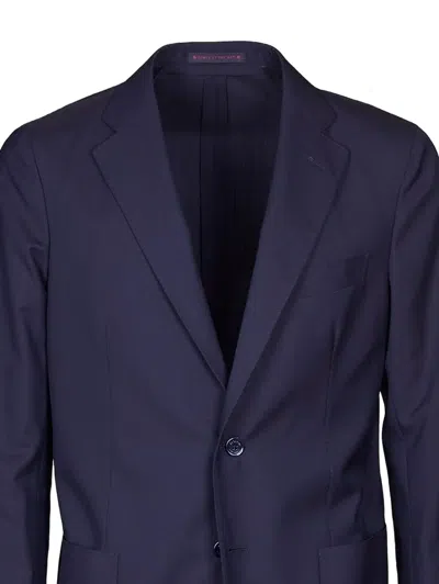 Bagnoli Sartoria Napoli Patch Pocket Single-breasted Suit In Blue
