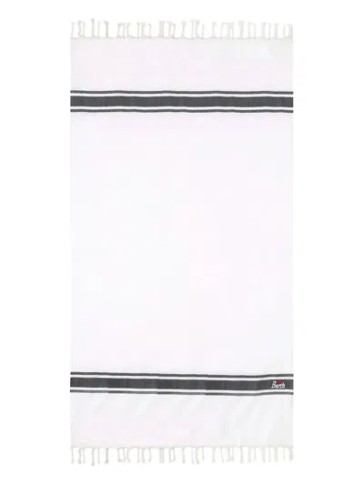 Mc2 Saint Barth Striped Fringed Towel In White