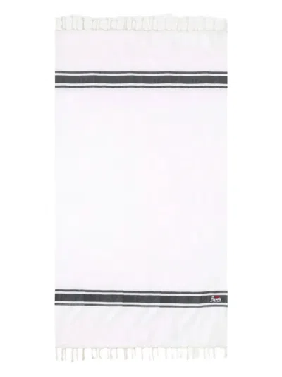 Mc2 Saint Barth Striped Fringed Towel In White