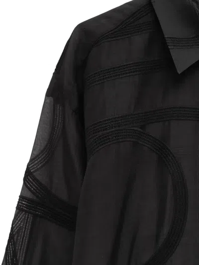 Totême Toteme Shirt With Monogram In Black