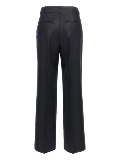 Peserico Flannel Lurex Trousers Back Pockets In Black