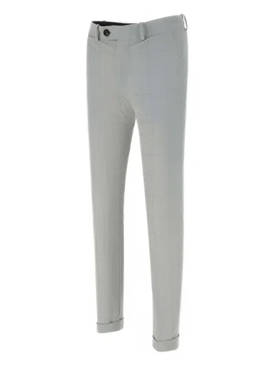 Rrd Checked Tailored Trousers In Gray
