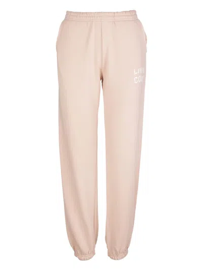 Livincool Logo-print Cotton Joggers In Pink