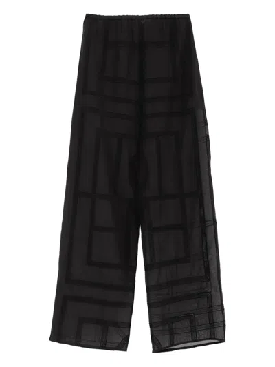 Totême Geometric-pattern Pants In Black
