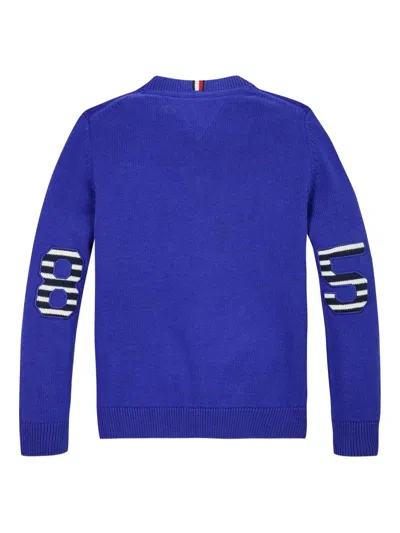 Tommy Hilfiger Junior Embroidered-logo Sweater In Blue
