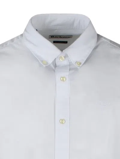 Barbour Embroidered Button-down Shirt In White