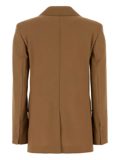 Max Mara Virgin Wool Single-breasted Blazer In Brown