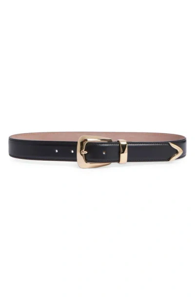 Khaite Benny Leather Belt In Black