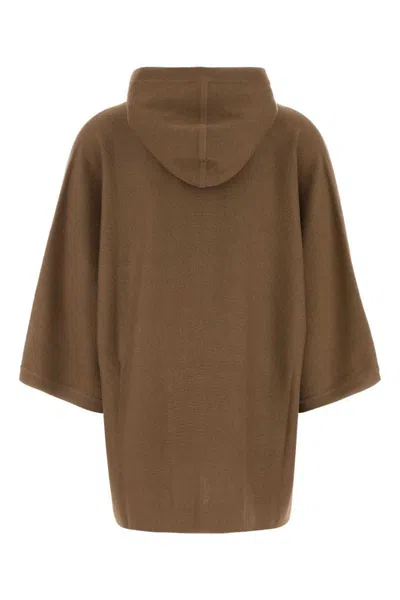 Max Mara Aster Cardigan With Drawstring Detail And Hood In Brown