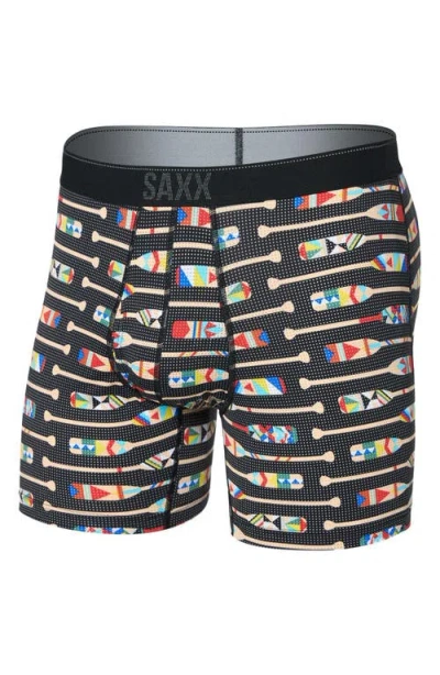 Saxx Quest Quick Dry Mesh Slim Fit Boxer Briefs In Black