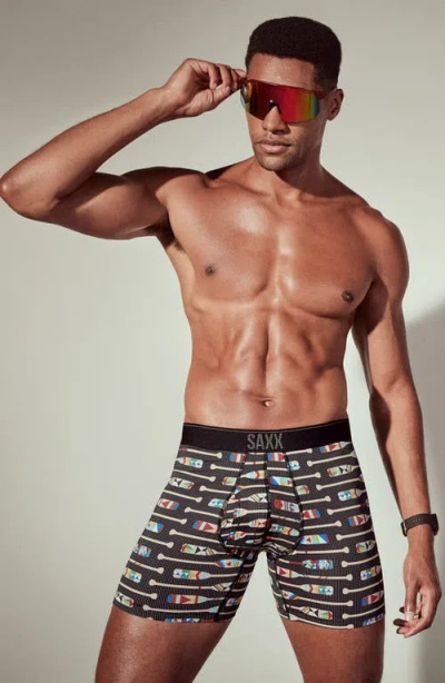 Saxx Quest Quick Dry Mesh Slim Fit Boxer Briefs In Black