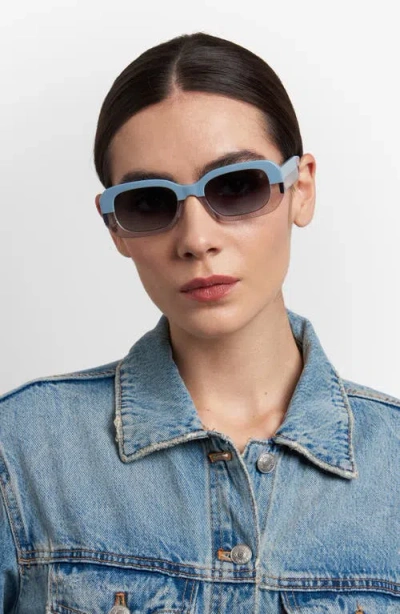 Stuart Weitzman 51mm Rectangular Sunglasses In Blue