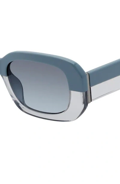 Stuart Weitzman 51mm Rectangular Sunglasses In Blue