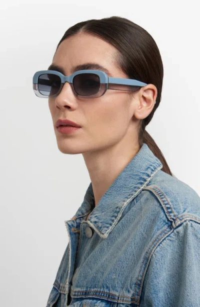 Stuart Weitzman 51mm Rectangular Sunglasses In Blue