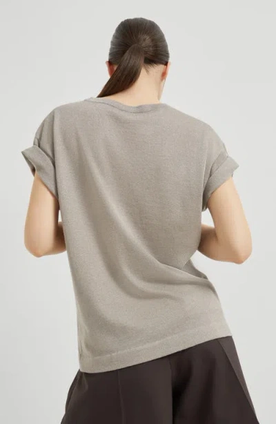 Brunello Cucinelli Cashmere Pullover Woman Sweater Beige Size L Cashmere In Gray