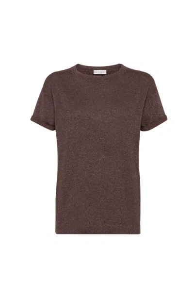 Brunello Cucinelli Cashmere And Silk Lightweight Sweater In Brown
