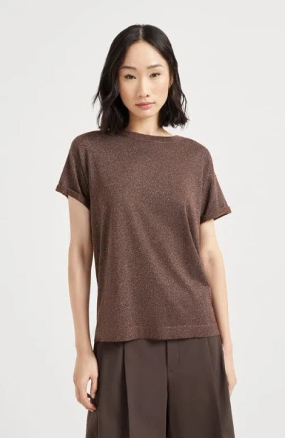Brunello Cucinelli Cashmere And Silk Lightweight Sweater In Brown