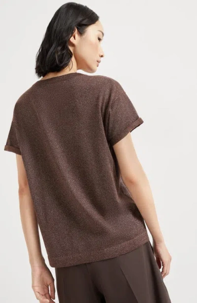 Brunello Cucinelli Cashmere And Silk Lightweight Sweater In Brown