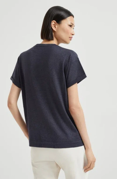 Brunello Cucinelli Cashmere And Silk Lightweight Sweater In Black