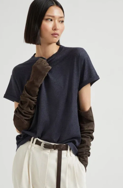 Brunello Cucinelli Cashmere And Silk Lightweight Sweater In Black