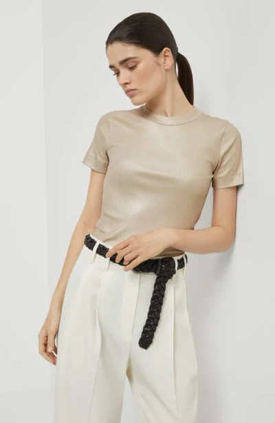 Brunello Cucinelli Stretch-cotton Monili T-shirt In Neutral