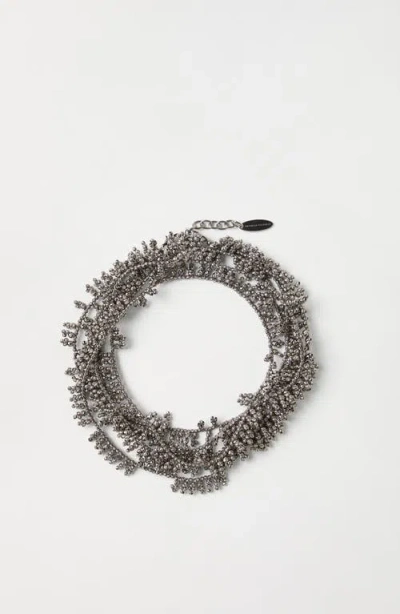 Brunello Cucinelli Knotted Bracelet In Gray
