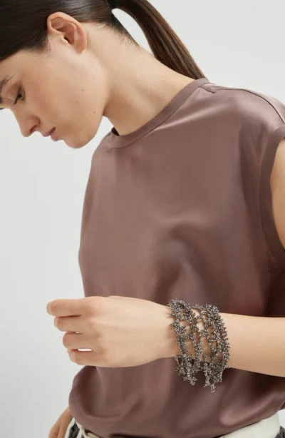 Brunello Cucinelli Knotted Bracelet In Gray