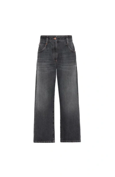 Brunello Cucinelli Vintage Wash Square Denim Jeans