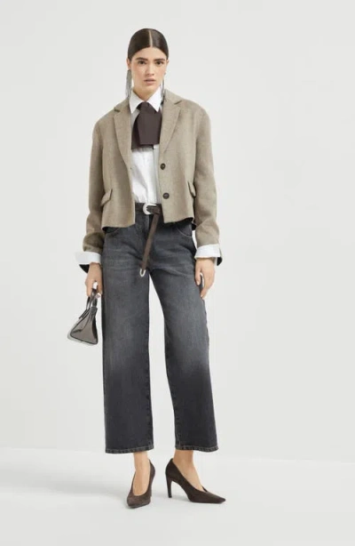 Brunello Cucinelli Vintage Wash Square Denim Jeans