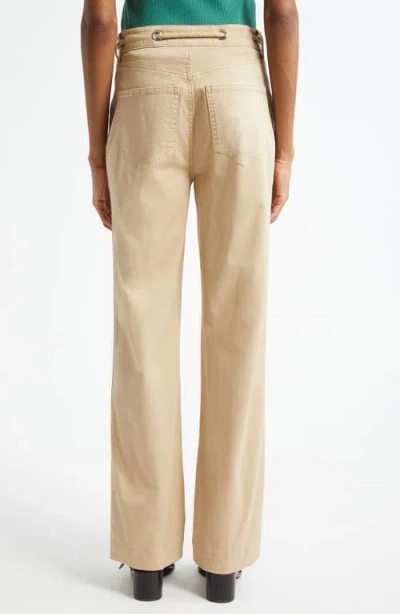 Veronica Beard Heather Rope Drawstring Stretch Cotton Blend Pants In Neutral