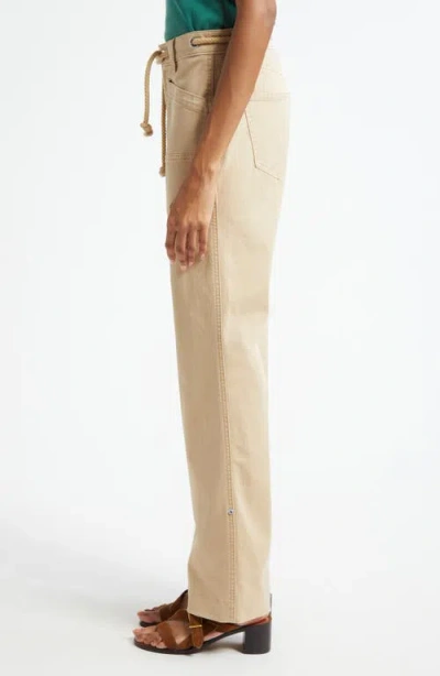 Veronica Beard Heather Rope Drawstring Stretch Cotton Blend Pants In Neutral