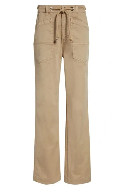 Veronica Beard Heather Rope Drawstring Stretch Cotton Blend Pants In Neutral
