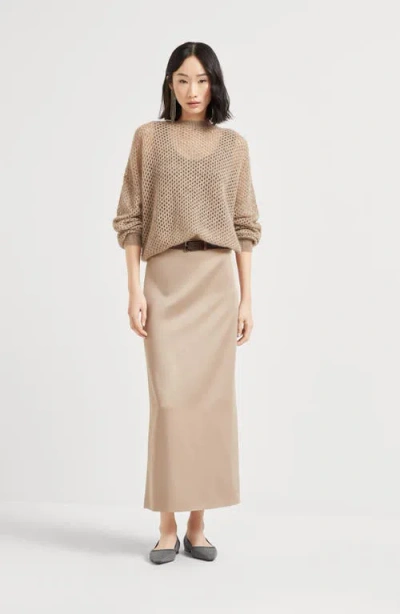 Brunello Cucinelli High Waist Skirt In Neutral