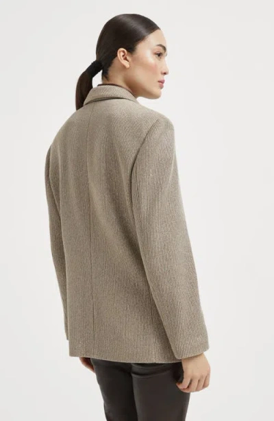 Brunello Cucinelli Knit Blazer With Monili In Gray