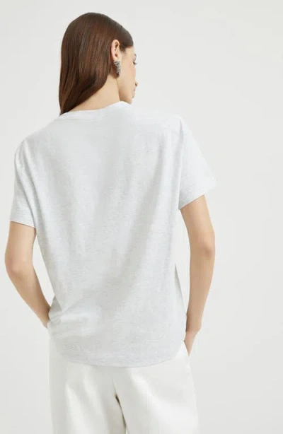 Brunello Cucinelli Dazzling Embroidery T-shirt In White